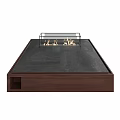 Modern Coffee Table With Dark Surface Wooden Frame And Transparent Glass Flame Container 3d model