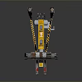 Industrial Mechanical Equipment With Multiple Metal Rods And Yellow Black Components