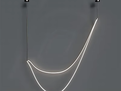 Modern Curved LED Chandelier With Sleek Design For Home Interior Decor 3d model