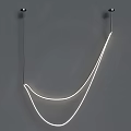 Modern Curved LED Chandelier With Sleek Design For Home Interior Decor