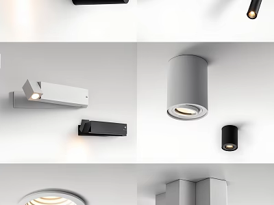 Modern Downlights And Spotlights With Sleek Design For Home Ceiling Lighting 3d model