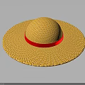 Yellow Woven Straw Hat With Red Band Classic Style For Summer Fashion Accessory