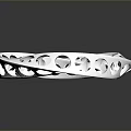 Elegant White Circular Fashion Bracelet With Unique Hollow Cutout Design And Modern Style