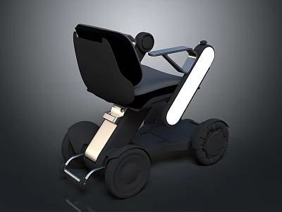 Modern Ergonomic Black Wheelchair Design With Sturdy Frame Comfortable Seat And Large Wheels 3d model