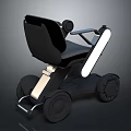 Modern Ergonomic Black Wheelchair Design With Sturdy Frame Comfortable Seat And Large Wheels