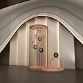 Kohler Modern Exhibition Booth Design With Curved White Structure Circular Decor And Green Plants