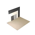Modern Double Doors With Dark Black And Brown Textured Surface And Metal Handles