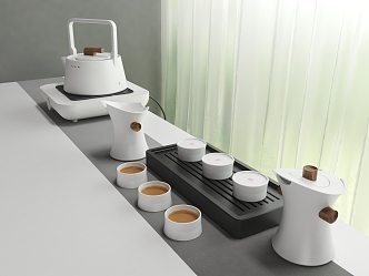 Modern Tea Set 3d model