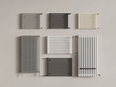 Various Colored Radiators With Different Designs 3d model