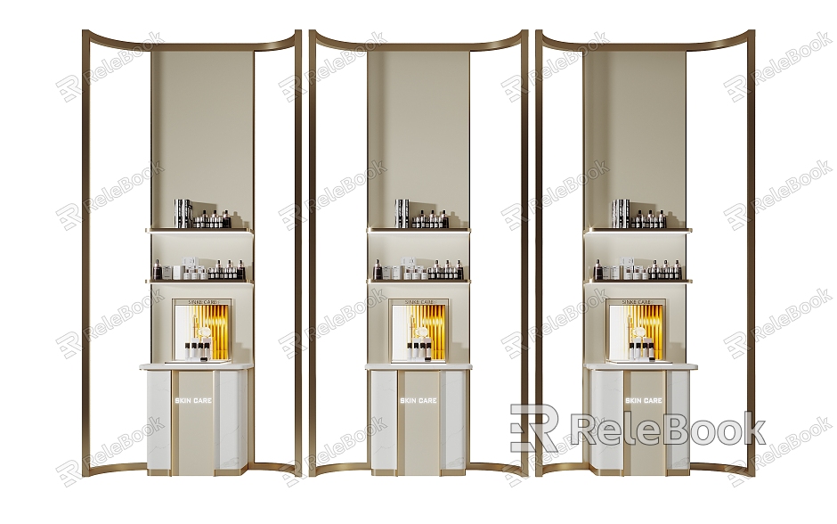 Cosmetic display cabinet shelf model