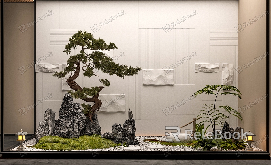 Indoor landscape sketch plant landscape now sketch model