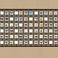Butterfly Specimens Display Rack With White Squares Arranged On Wall 3d model