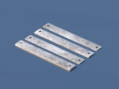 Durable Metal Strips With Holes For Road Infrastructure Installation Components 3d model