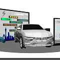 FAW Bestune Electric Car With Tech Display And Urban Data Metrics