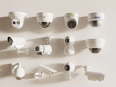 Projection Surveillance Systems Featuring Dome Bullet PTZ And Indoor Outdoor Cameras 3d model