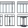 Modern Glass Doors With Black Frame Featuring Sliding Double And Revolving Design Styles