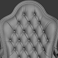 Luxury Leather Office Chair With Tufted Design Armrests And Rolling Wheels In Gray And Red