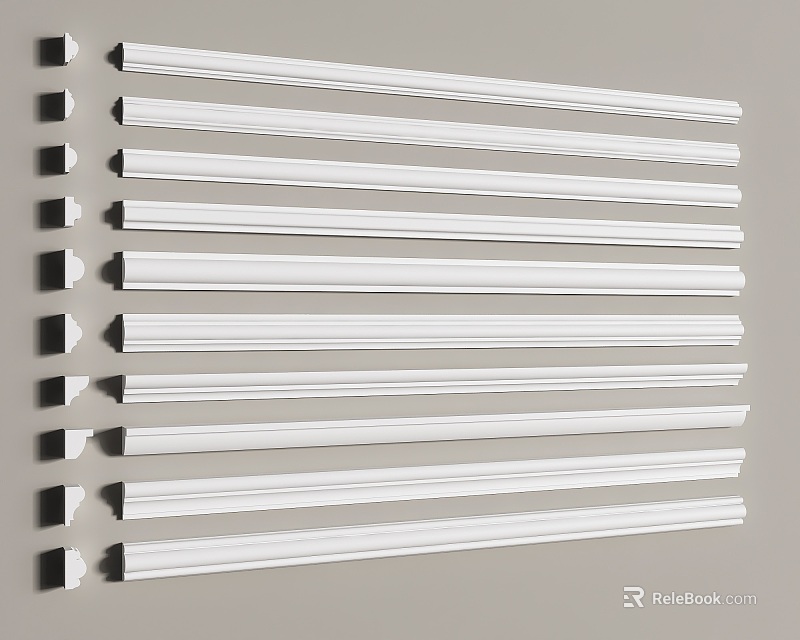 Various Styles Of Plaster Cornices Displayed 3d model 