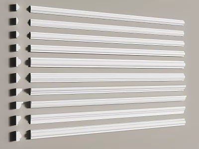 Various Styles Of Plaster Cornices Displayed 3d model