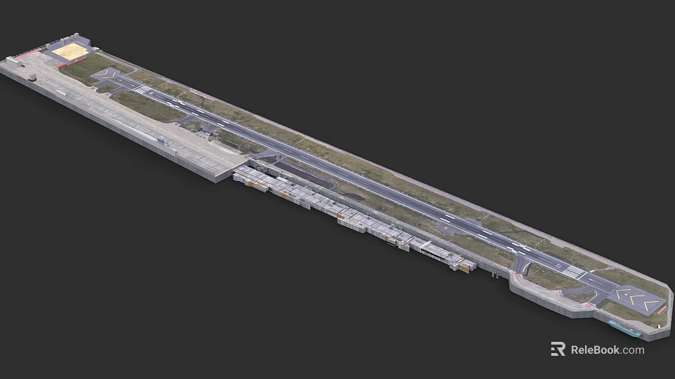 Garden Landscape Design With Linear Pathway Greenery And Paving Details 3d model