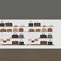 Stylish Leather Bags Displayed On Wooden Shelves Various Colors And Styles For Fashion Accessories