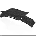 Traditional Architectural Roof Design With Layered Eaves Tile Covering Structural Model