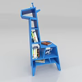 Fun Blue Giraffe Shaped Kids Bookcase With Multiple Shelves And Books
