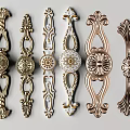 European-style Handle Carved Door Handle 3d model