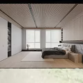 Modern Minimalist Dark Grey Wardrobe With Hidden Handles And Built In LED Display Shelves