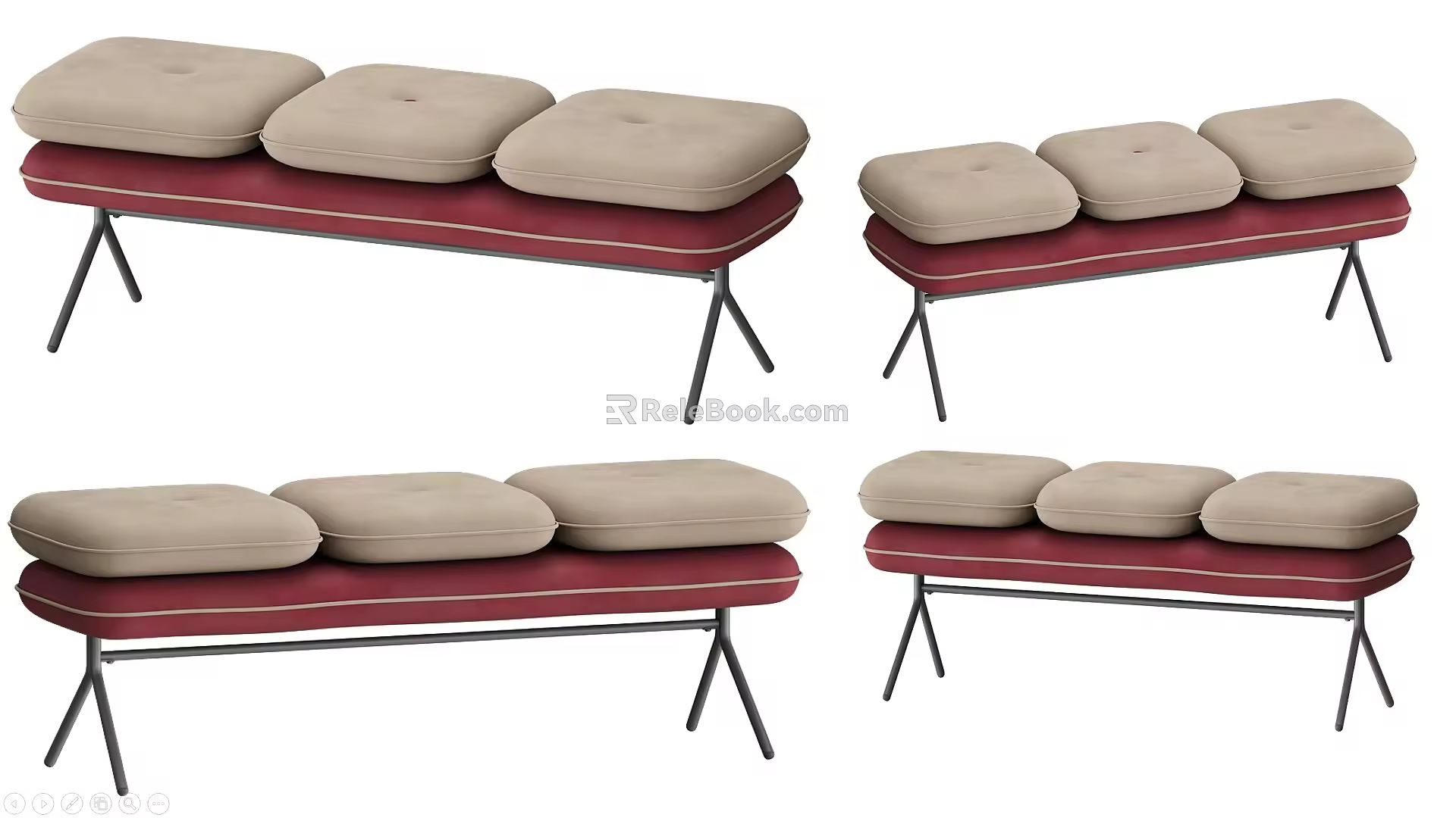 Round Stool Bench Square Stool Fabric Stool Leisure Stool Sofa Stool Low Stool Bed End Stool Children's Stool 3d model