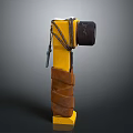 Yellow Hammer With Brown Leather Straps And Black Head Design