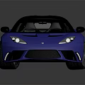 Blue Sports Car Featuring Black Roof Rear Spoiler Sleek Design And Shiny Wheels