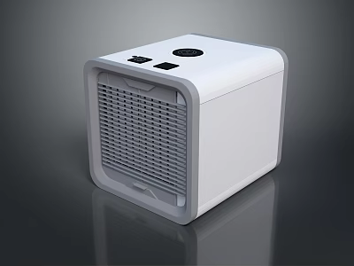 Modern White Compact Mini PC Cube With Front Grille And Top Control Panel Design 3d model
