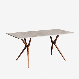 Middle style dining table 3d model