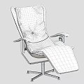 Modern Black Leather Leisure Chair With Adjustable Metal Frame And Comfortable Design