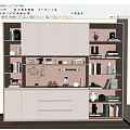 Modern Decorative Cabinet Bookcase Bookshelf Sideboard 3d model