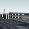 Modern Commercial Building Exterior With Glass Windows Columns And Wall Design