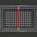 Sturdy Metal Wire Shopping Basket With Red Handle For Daily Grocery Use