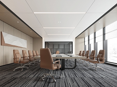 Modern conference room conference hall conference table and chair combination 3d model