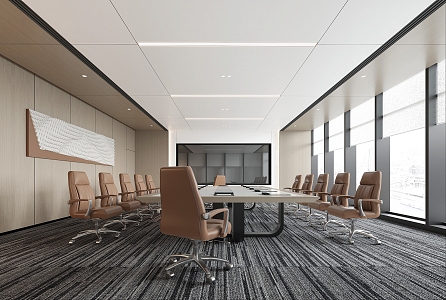 Modern conference room conference hall conference table and chair combination 3d model