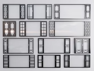 modern floor-to-ceiling windows 3d model