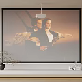 Projector Projection Curtain Projection Equipment Display Screen Projector Dried Flower Laser TV Fireplace 3d model