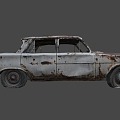 Abandoned cars. 3d model