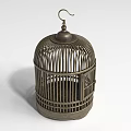 Decorative Metal Birdcage Furniture With Round Top And Hanging Hook Design