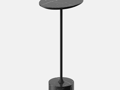 Modern Round Dining Table With Marble Tabletop And Black Stand Design 3d model