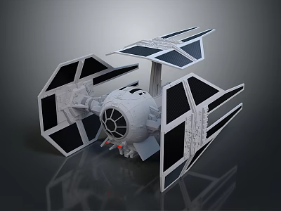 Detailed TIE Fighter Model Kit With Wing Structure And Engine Components 3d model