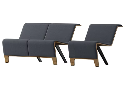 Comfortable Dark Gray Single Sofa With Wooden Frame And Modern Design 3d model