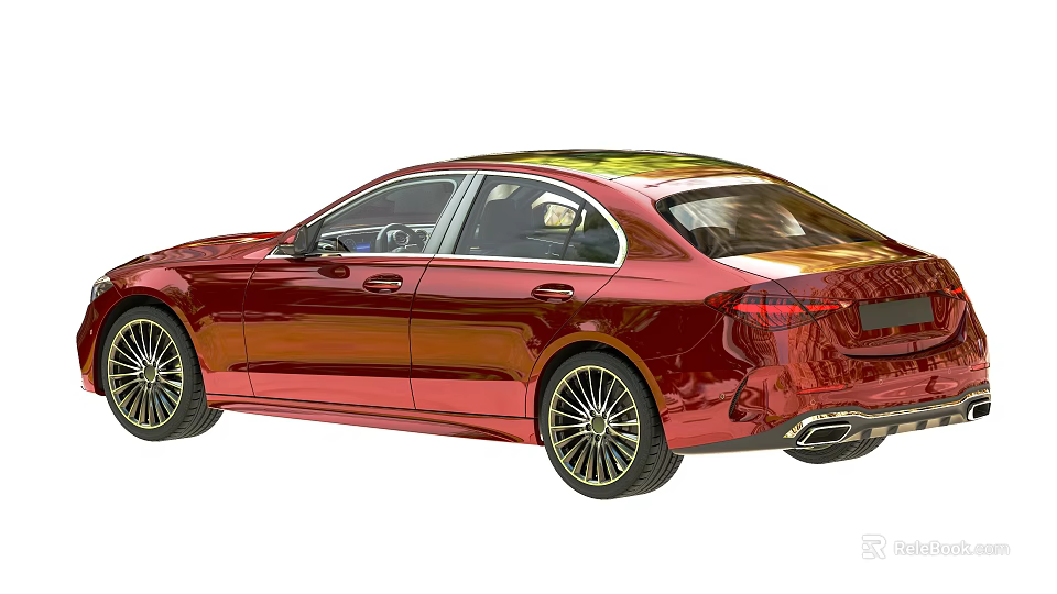Red Modern Sedan Car With Sleek Body Shiny Exterior And Alloy Wheels 3d model 