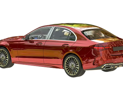 Red Modern Sedan Car With Sleek Body Shiny Exterior And Alloy Wheels 3d model