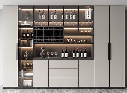 Modern Wine Cabinet 3d model